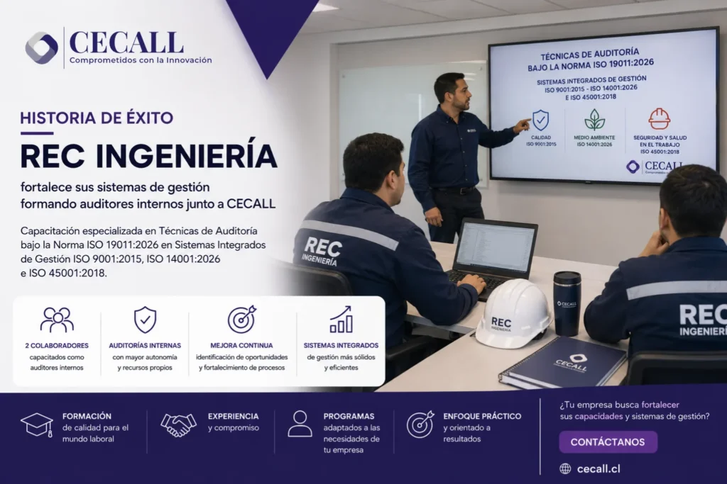 Colaboradores de REC Ingeniería participando en el curso Técnicas de Auditoría ISO 19011 impartido por CECALL